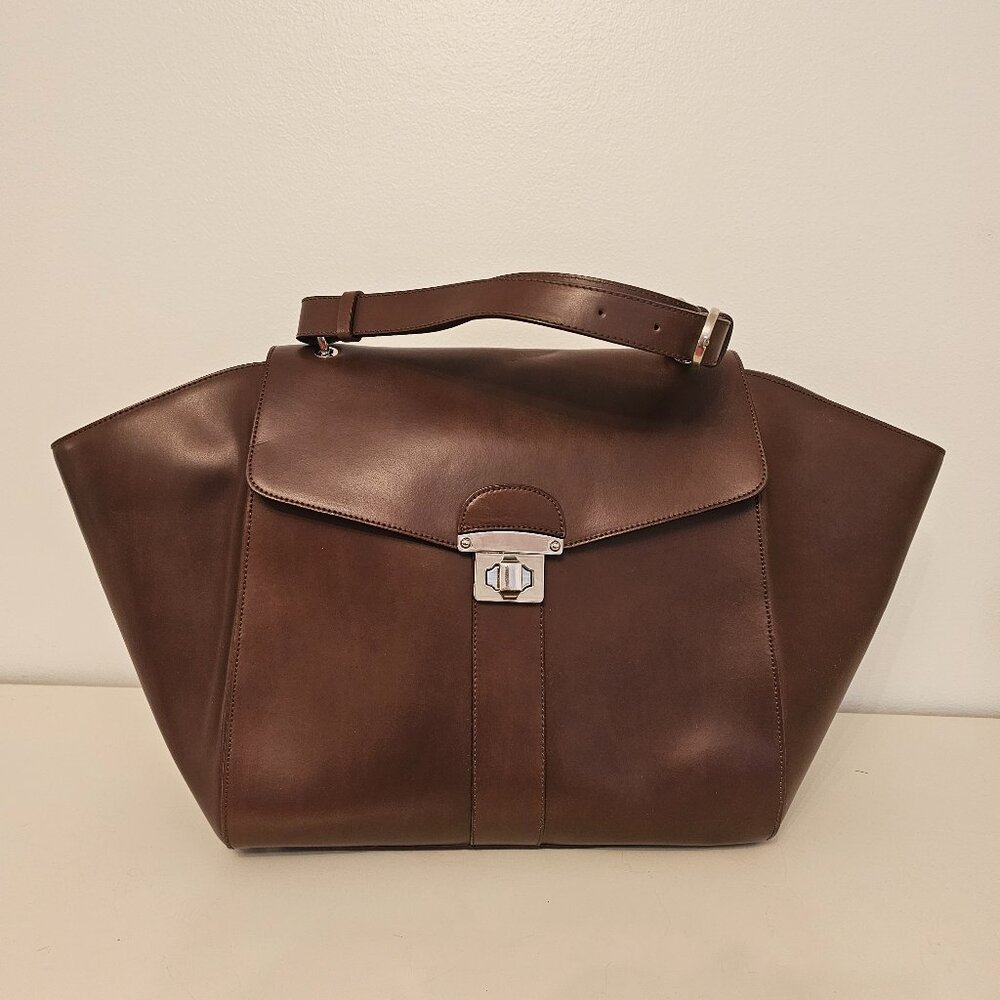 Alberta Di Canio Brown Leather Tote Italy
